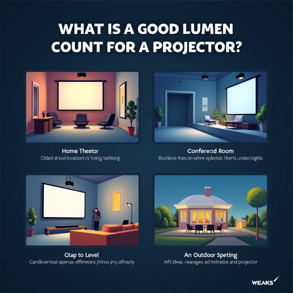 كم عدد اللومين الجيد لجهاز العرض؟