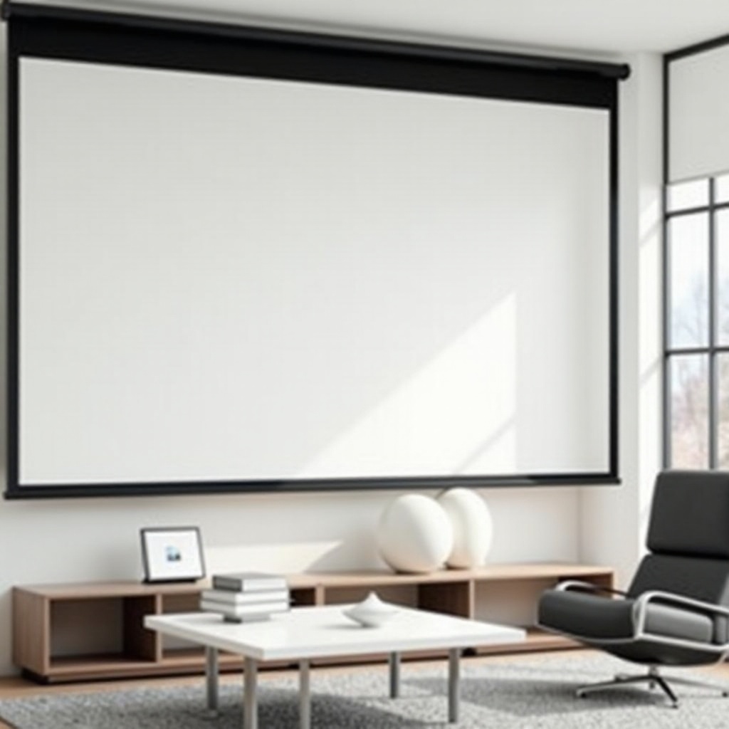 deckenmontierte Projektorleinwand