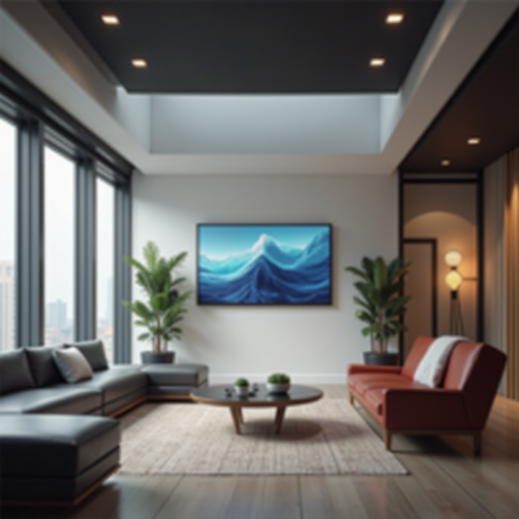 شاشة جهاز عرض مثبتة في السقف