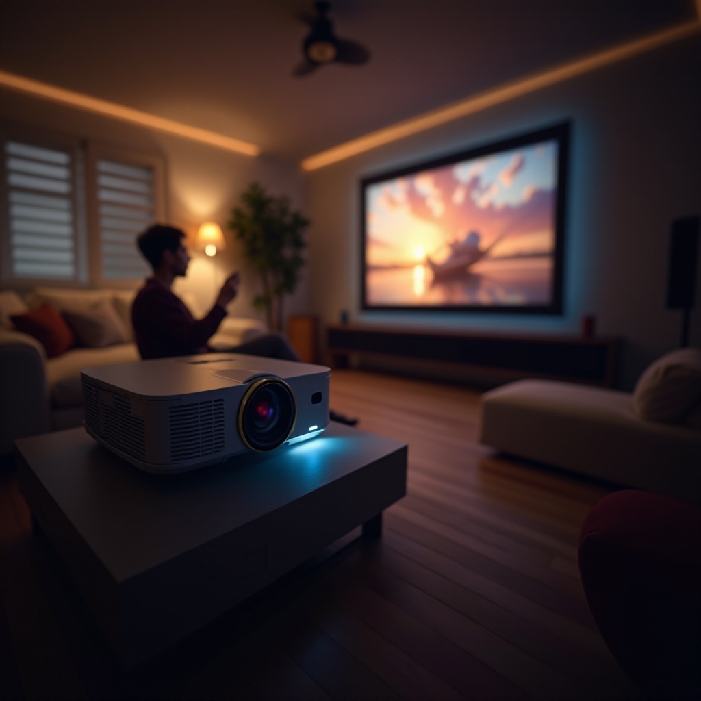 instalação de projetor de home theater