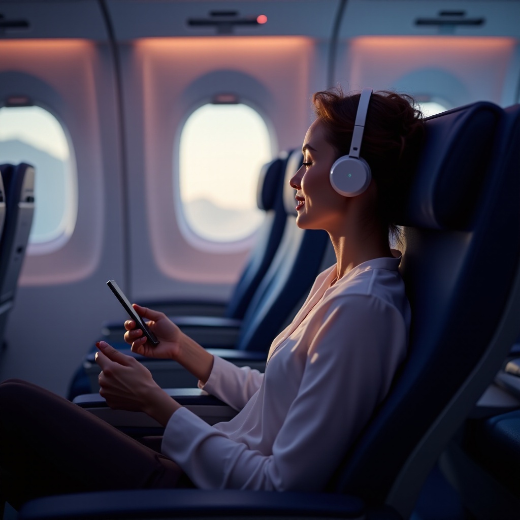 fones de ouvido Bluetooth no avião