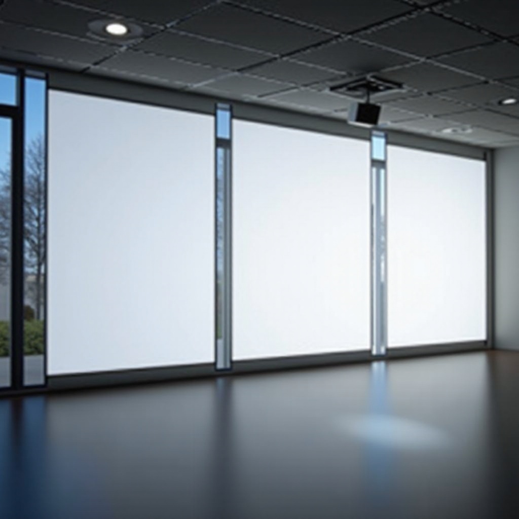 deckenmontierte Projektorleinwand