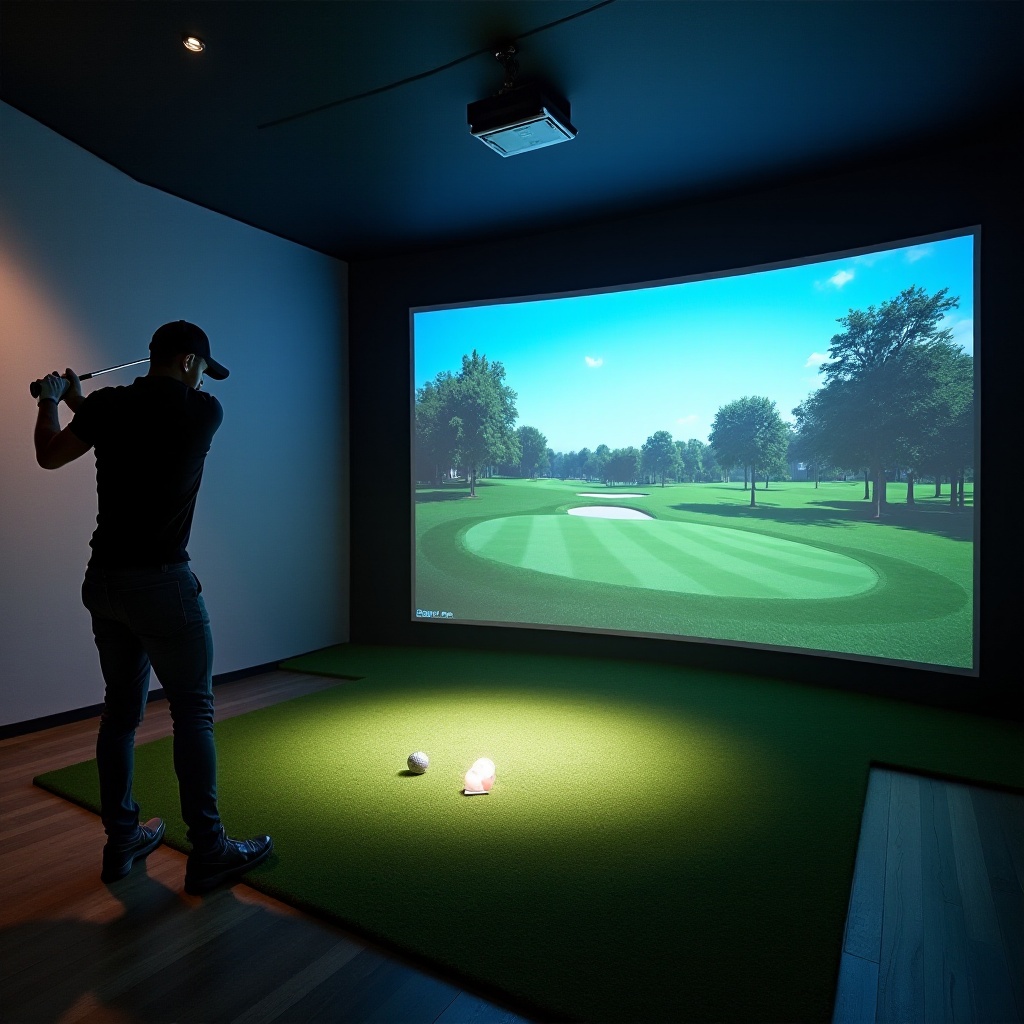 distanza dal proiettore del simulatore di golf allo schermo