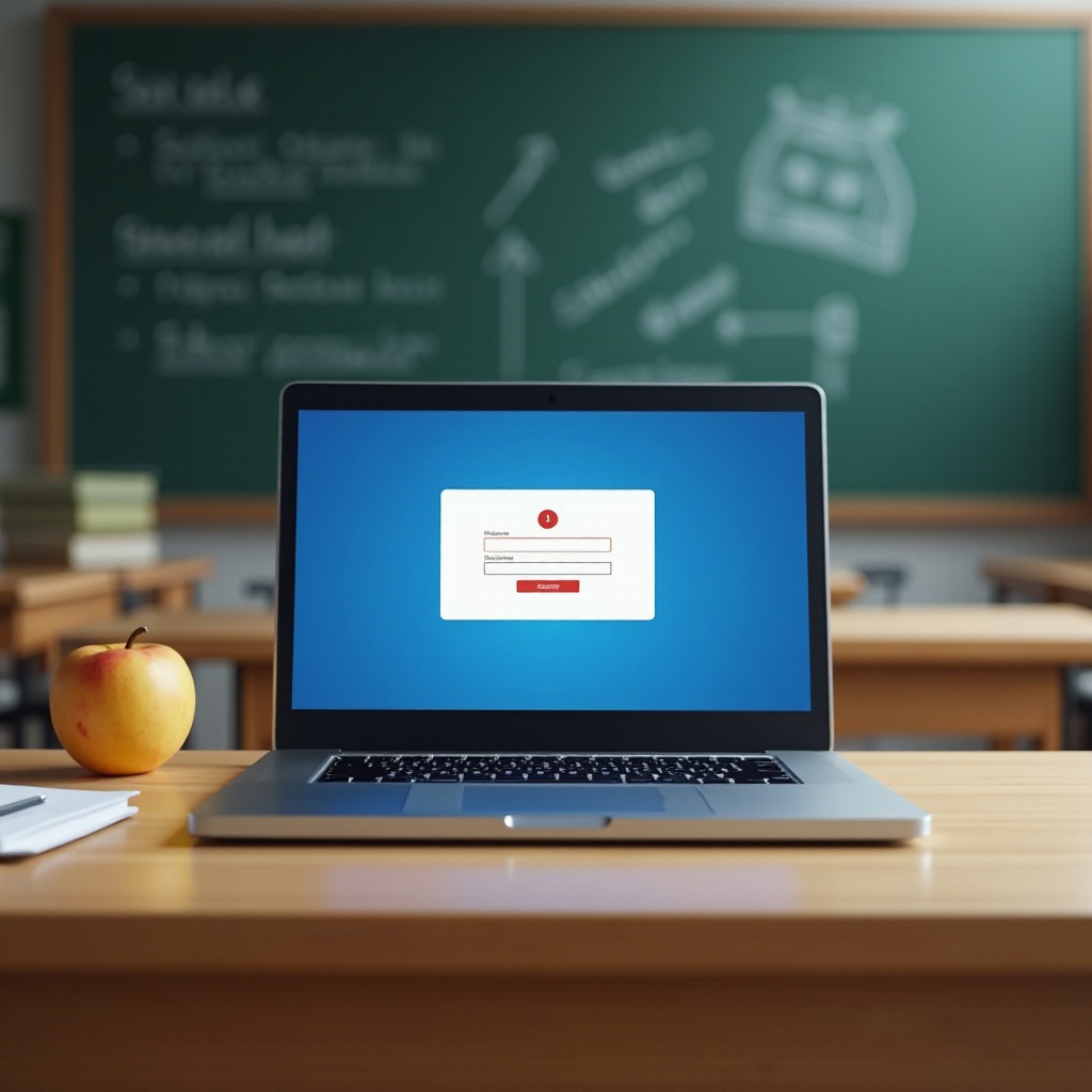 Incapaz de fazer login na minha conta escolar após o laptop da escola.