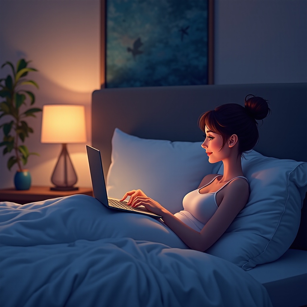 Existe algum item em que se possa deitar na cama e assistir ao laptop?