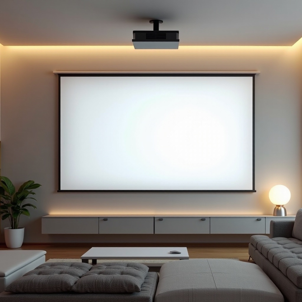 schermo per proiettore montato a soffitto