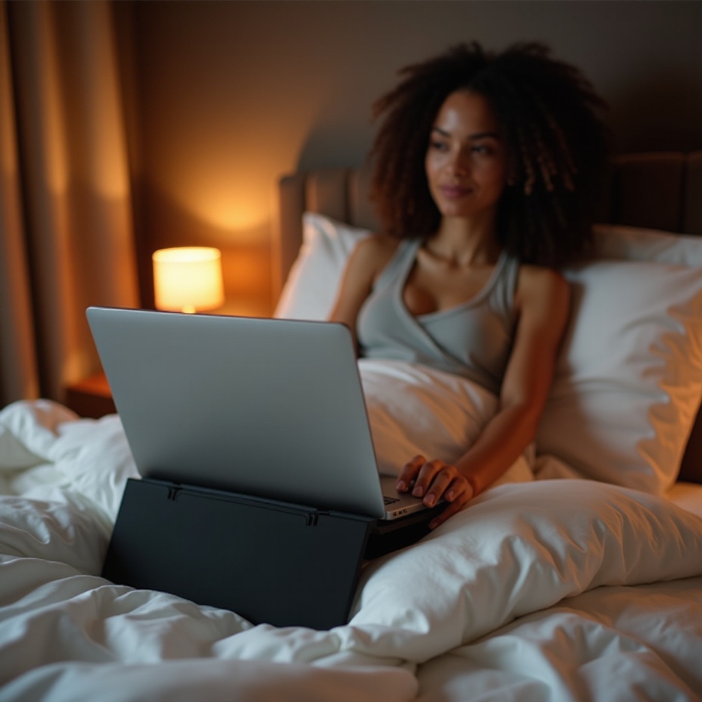 มีสิ่งของที่สามารถวางบนเตียงและดูแล็ปท็อปได้หรือไม่?