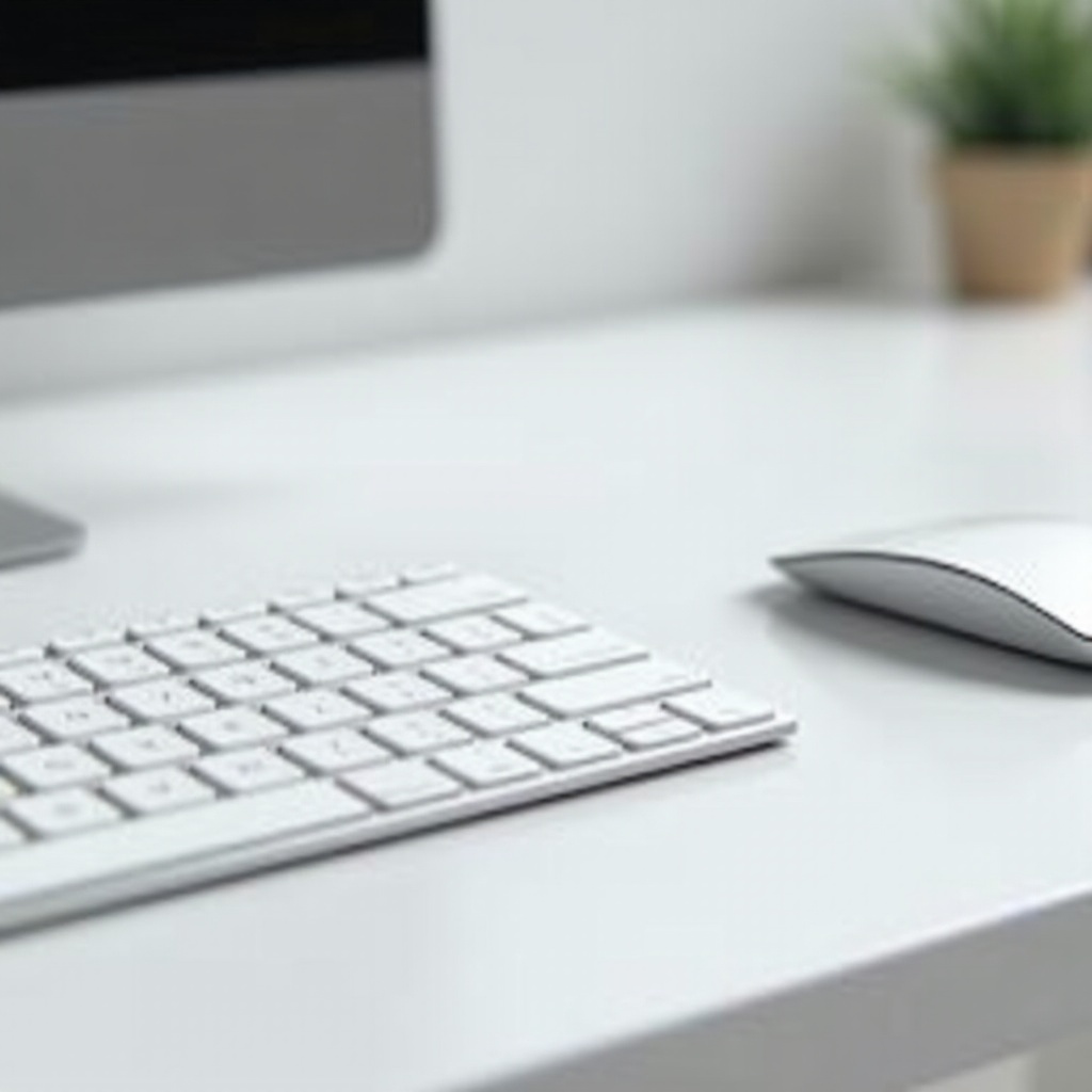 لوحة مفاتيح وفأرة لاسلكية بيضاء للكمبيوتر